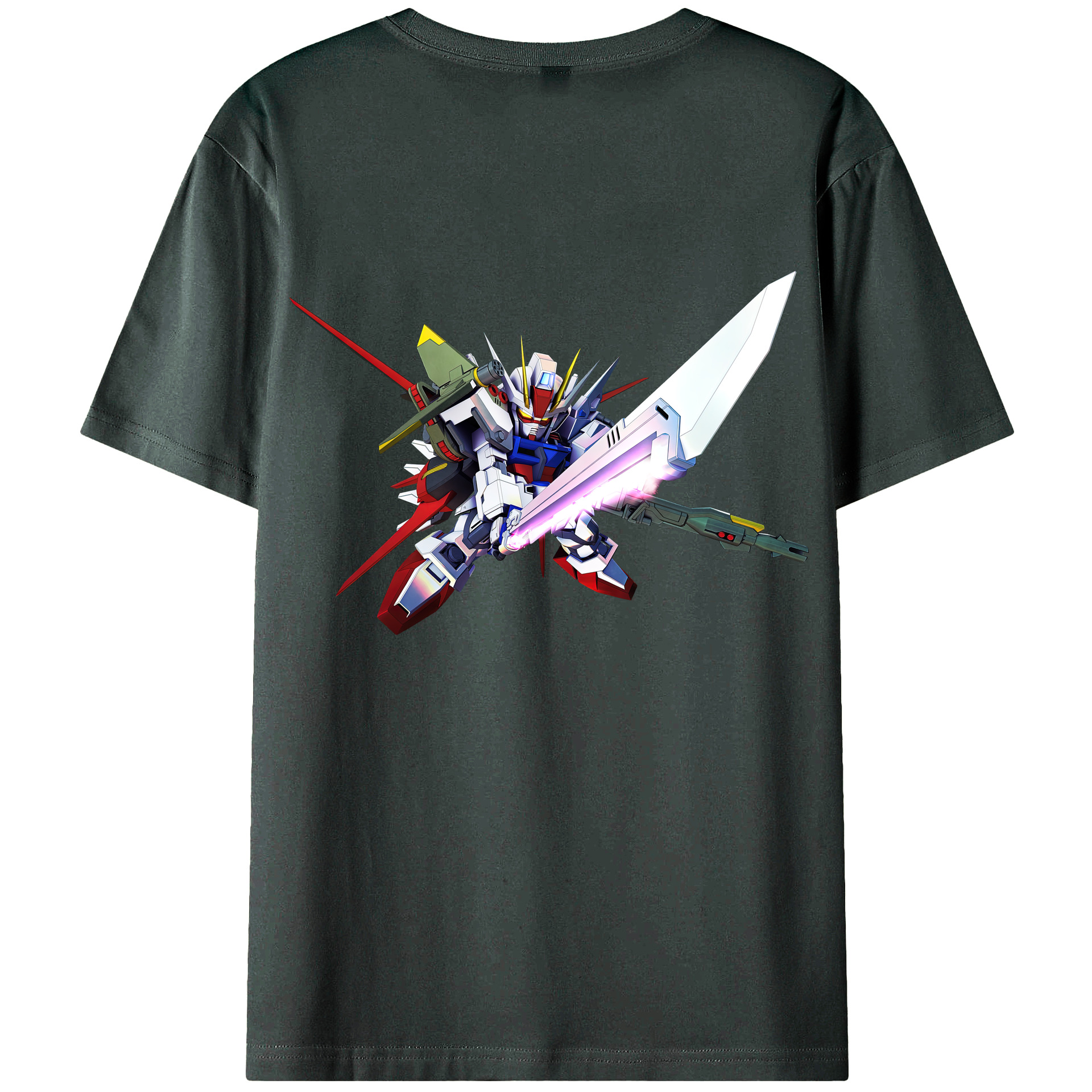 （画像用） 機動戦士ガンダム Mobile Suit Gundam 綿100％ メンズ半袖Tシャツ（バックプリント） 通気性
